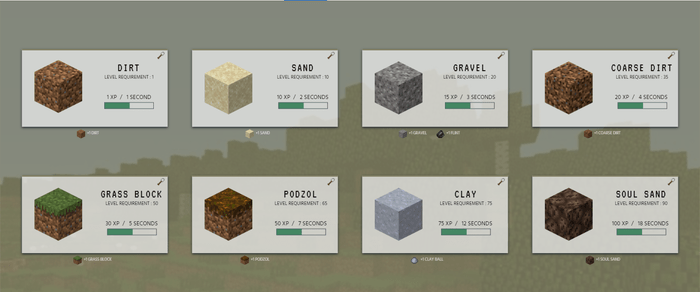 design snapshot of the excavation skill
