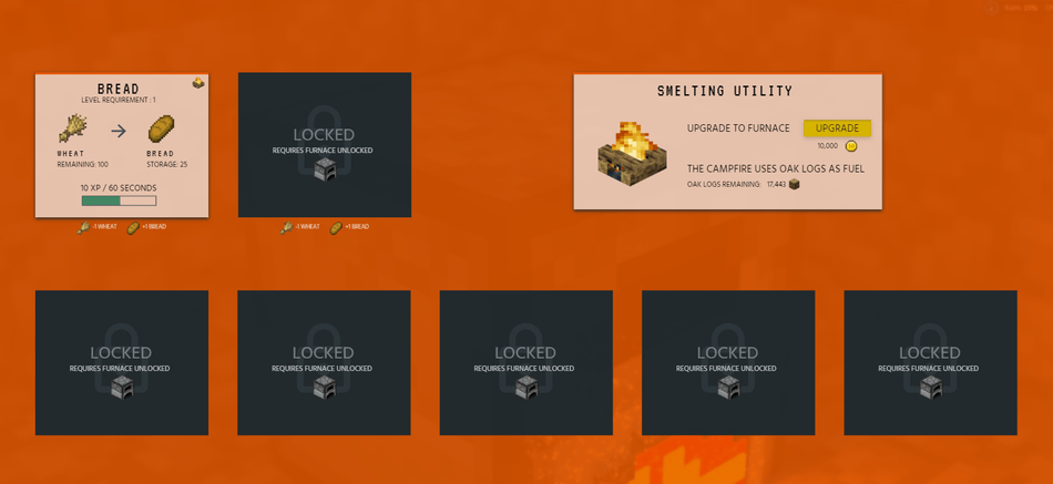 design snapshot of the smelting skill